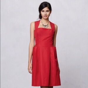 anthropologie red mirror of venus dress